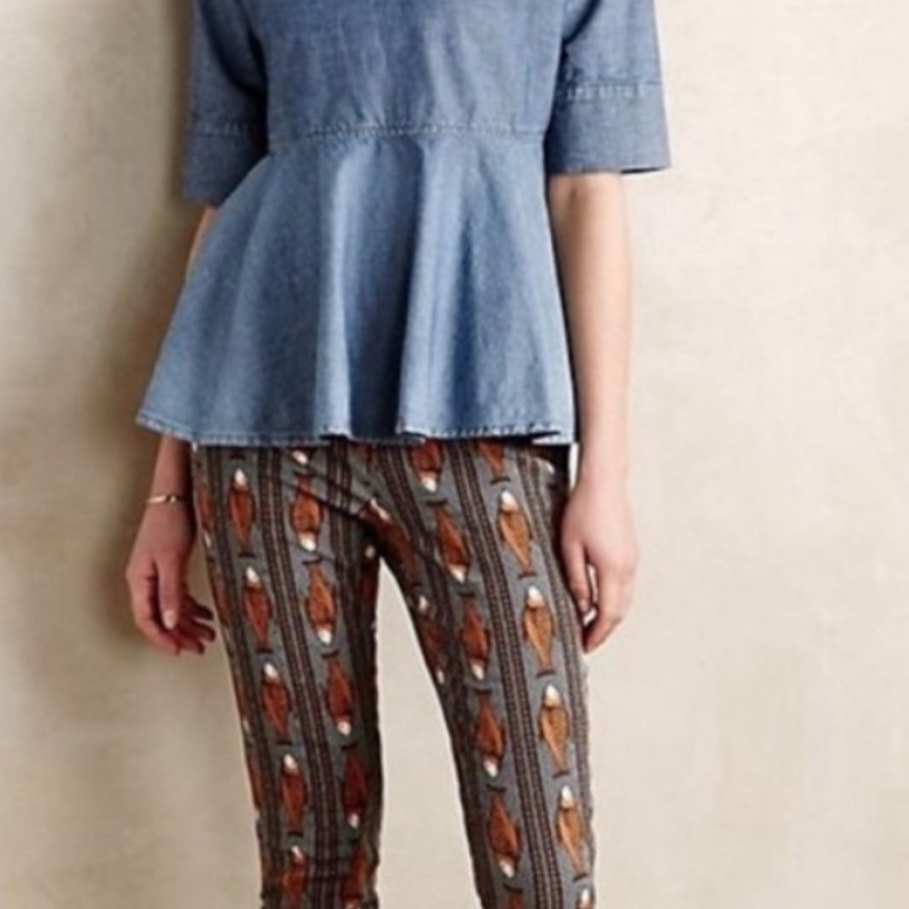 Cartonnier Anthropologie fish cropped pants 10